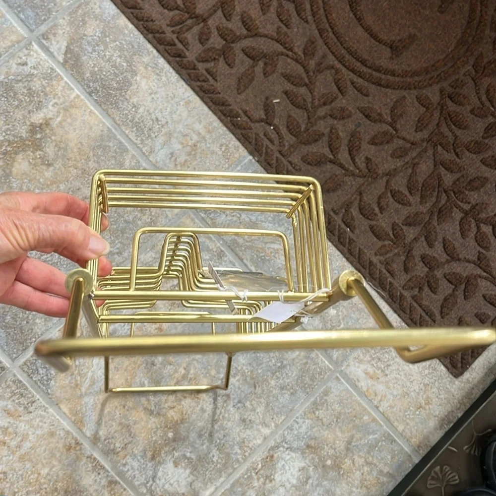 Anthropologie Gold Bathtub Caddy NWT